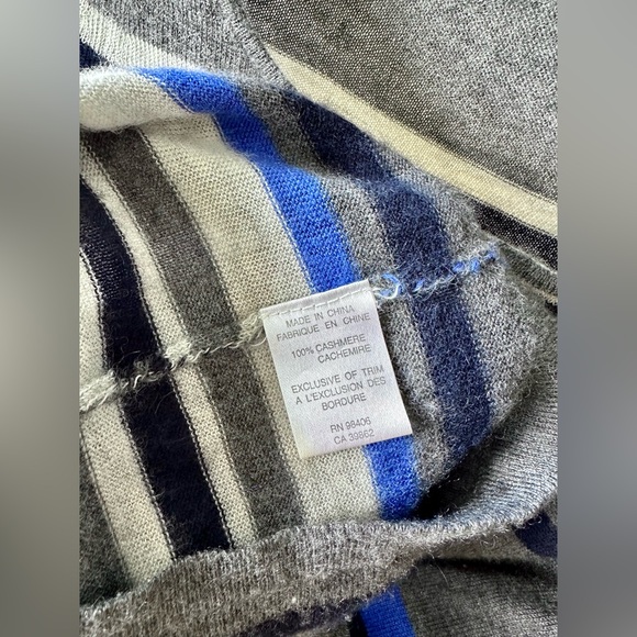 Theory 100% Cashmere Long Striped Sweater, size S, boat neck - Picture 10 of 13